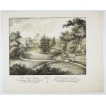 [BORATYN]. Ansicht des Gartens in Buratyn in Galizien im Kreis Przemyśl, der dem Grafen Jan Stadnicki gehört. Lithographie für...