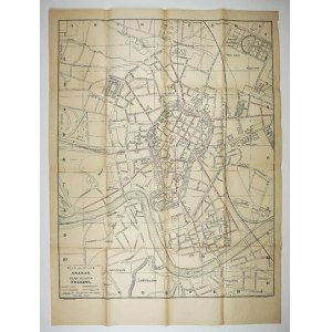 [KRAKOW]. Plan der Stadt Krakau. Plan of the city of Cracow. Two-color plan form. 55,2x43,...