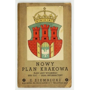 [KRAKOW]. The capital royal city of Cracow. Color plan form. 53.2x72.8 cm.