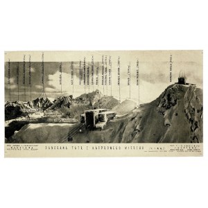 [TATRY]. Panorama Tater z Kasprového vrchu (v zimě). Panoramatická forma. 18,3x34 cm.