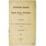 STEINBERGER Johann Georg - Braslauisches Tagebuch von ... 1740-1742. Im Auftrage des Vereins für Geschichte und Alterthu...