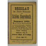 BRESLAU im Porte-Monnaie und Schles. Coursbuch. Sommer 1881, Mai bis October. Breslau 1881. J. Max & Comp. 16m, s....