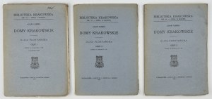 CHMIEL Adam - Cracow houses. Floryanska street. Parts 1-2 [in 3 vols]. Cracow 1917-1920....