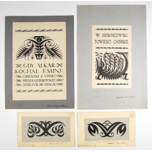 HOMOLACS Karol (1874-1962) - Cztery rysunki tuszem - projekty druków.