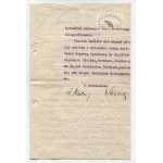 Podpis G. Narutowicza i L. Skulskiego pod listem zapraszającym na polowanie w XII 1922.