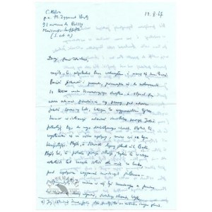 Letter from Czeslaw Milosz to Zdzislaw Najder, V 1967.