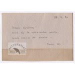 Szymborska W. - Handwritten die-cut of 26 December 1996.
