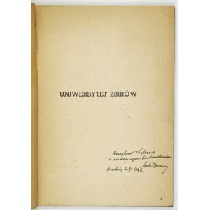 M. BORWICZ - Univerzita zločinců. 1946. věnování autora.