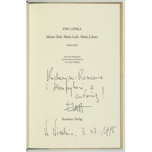 E. LIPSKA - Meine Zeit. 1990. Venovanie autora.