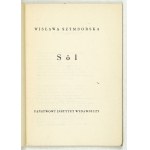 W. SZYMBORSKA - Sól. 1962. Dedykacja autorki.