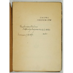 K. TRUCHANOWSKI - Zmowa demiurgów. 1947. Dedykacja autora. Ilustracje B. Linkego.