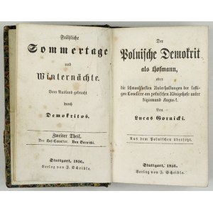 GÓRNICKI Ł. - Der Polnische Demokrit. (Dworzanin polski po niem.). 1856.