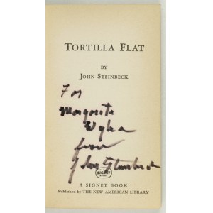 STEINBECK J. - Tortilla Flat (ang.). 1963. Dedykacja autora.