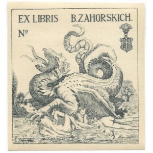 [ZAHORSCY]. Ex Libris B.[aronów?] Zahorskich. No.