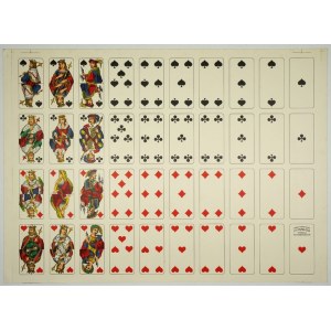 [Carte da gioco 5]. Foglio intonso contenente un mazzo completo di carte da gioco della ditta Ed-do Pignalosa di Napoli, 1940-...