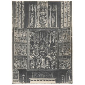 [KRAKOW - Church of the Assumption of the Blessed Virgin Mary - altarpiece by Wit Stwosz view photograph]. [1935]...