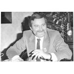 [MILLOW Czeslaw and Lech Walesa at Gdansk Shipyard - meeting like a Nobel laureate with a later Nobel laureate'...