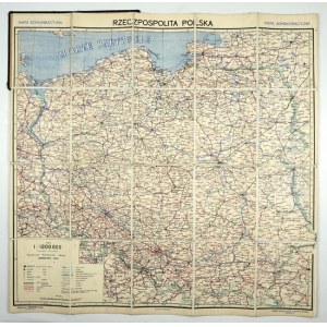 Rzeczpospolita Polska. Mapa komunikacyjna. 1945.