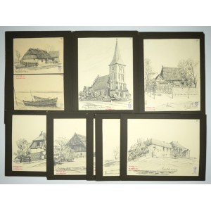 15 rysunków zabudowań wiejskich w Prusach Wsch. 1897.