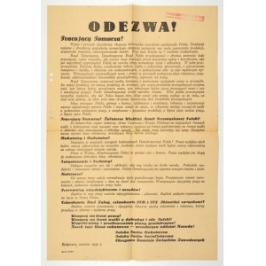 ODEZWA! Pracujący Pomorza! Wojna i przeszło pięcioletnia okupacja hitlerowska straszliwie wyniszczyły Polskę [...]...