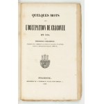 JANUSZEWICZ Teofil - Quelques mots sur l&#39;occupation de Cracovie en 1836. Strasbourg 1838. Imprim. de G....