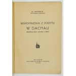 SKOWRON St[anisław] - Wspomnienia z pobytu w Dachau. Organizacja pracy naukowej w obozie. Kraków 1945. Księg....