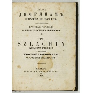 Spis szlachty Królestwa Polskiego. 1851.