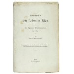 BUCHHOLTZ Anton - Geschichte der Juden in Riga bis zur Begründung der Rigischen Hebräergemeinde im J. 1842....
