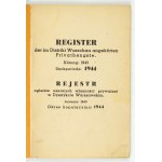 REJESTR ogierów uznanych własności prywatnej w Dystrykcie Warszawskim. Licencja: 1943. Okres kopulacyjny: 1944....