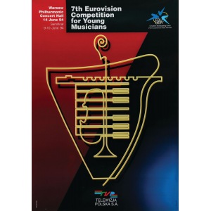 Plakat 7th EUROVISION COMPETITION FOR YOUNG MUSICIANS, 1994, Proj. T. Wichranowski
