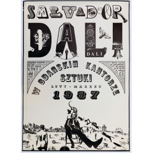 Plakat SALVADOR DALI W GDAŃSKIM KANTORZE SZTUKI, 1987, Projekt: Jerzy Krechowicz
