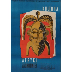 Plakat KULTURA ZACHODNIEJ AFRYKI, 1962, Proj. Marian Nyczka
