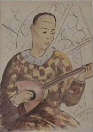 Tymon Niesiołowski(1882-1965),Cyrkowiec z mandoliną