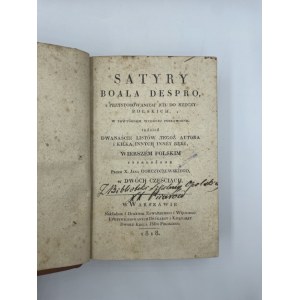 Despro, M. Boalo, J. Delille, Satyry Boala Despro ; Listy M. Boalo, J. Delille. T. I-II w 1 vol.