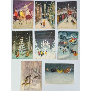 Zestaw pocztówek - Wesołych Świąt - Józef Wilkoń