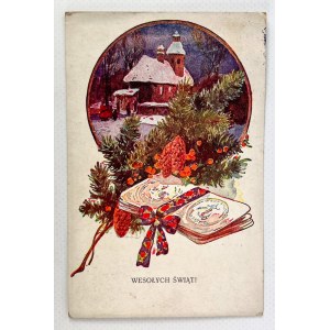 POCZTÓWKA - Wesołych Świąt - 1927