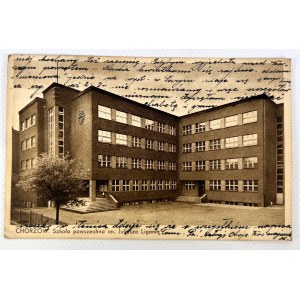 POCZTÓWKA - Chorzów - Szkoła im. Juliusza Ligonia - 1937