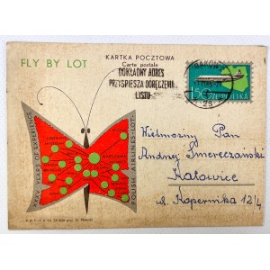 POCZTÓWKA - Fly by Lot - Polskie Linie Lotnicze - 1965