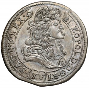 Maďarsko, Leopold I., 15 krajcars 1681 KB, Kremnica