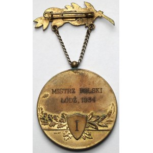 II RP, Medal nagrodowy, Galmet - Mistrz Polski, Łódź 1934