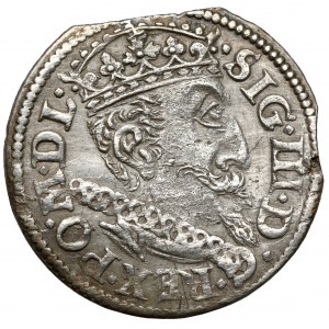 Zygmunt III Waza, Trojak Ryga 1619 - DUŻA głowa - rzadki
