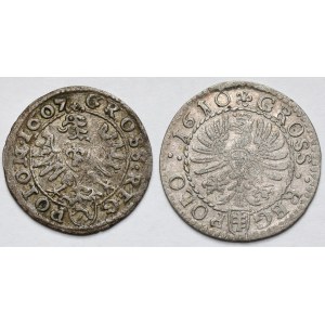 Žigmund III Vasa, Grosze Krakov 1607 GROSS a 1610 - sada (2ks)