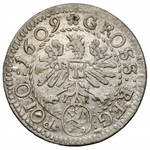 Zygmunt III Waza, Grosz Kraków 1609 - Lewart - piękny