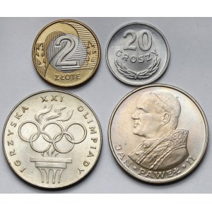 20 groszy - 1.000 złotych 1949-2015 - zestaw (4szt)