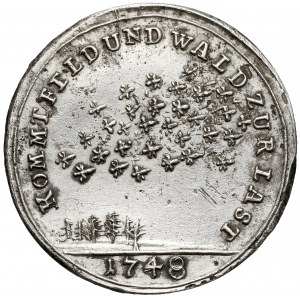 Schlesien, Medaille 1748 - Heuschreckenplage in Schlesien