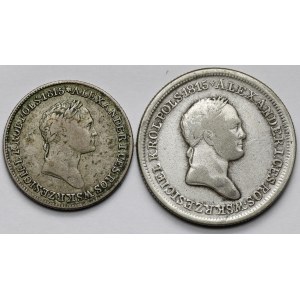 1 złoty 1828 i 2 złote 1830 - zestaw (2szt)