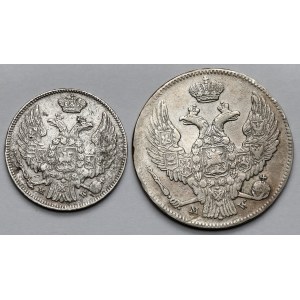 1 złoty 1837 i 2 złote 1839 - zestaw (2szt)
