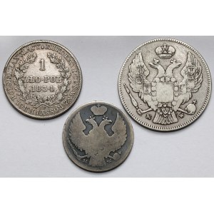 1 i 2 złote 1834-1838 - zestaw (3szt)