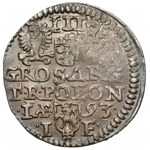 Zygmunt III Waza, Trojak Olkusz 1593 - znak pod Lewartem