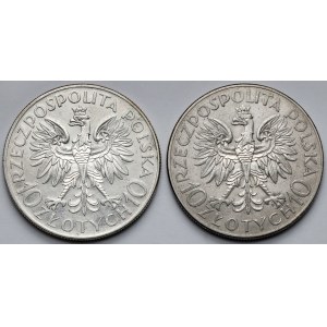 10 złotych 1933 Sobieski i Traugutt - zestaw (2szt)